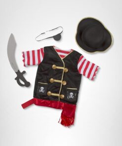 Melissa & Doug Pirate Role Play Costume Dress-Up Set With Hat, Sword, and Eye Patch