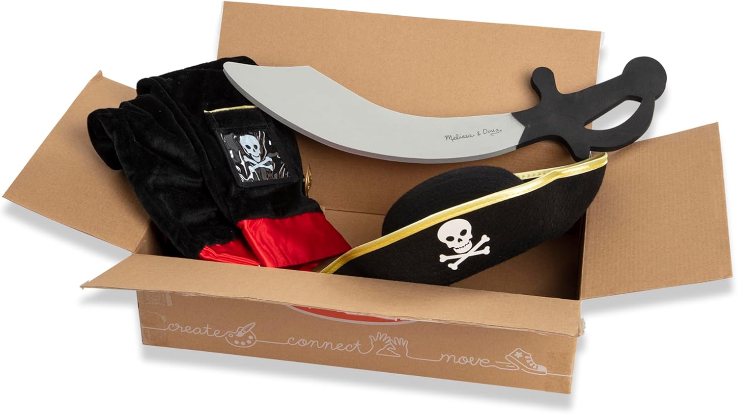 Melissa & Doug Pirate Role Play Costume Dress-Up Set With Hat, Sword, and Eye Patch - Image 4