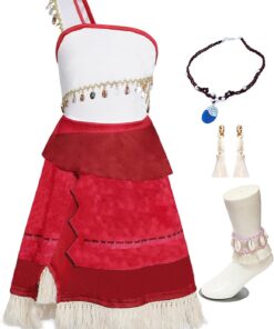 Cotrio Princess Dress Up for Girls Halloween Costume for Girl Dress Up Clothes Toddler Kids Outfit with Accessories Necklace