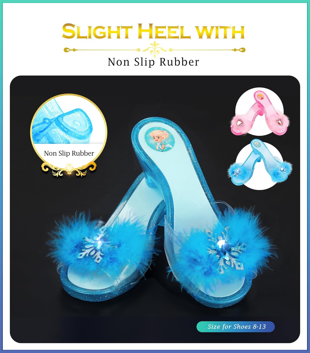 BIBUTY Kids Princess Dress Up Clothes for Little Girls, Pretend Play & Dress Up Costume Set for 3-6 Toddler Little Girls - Image 6