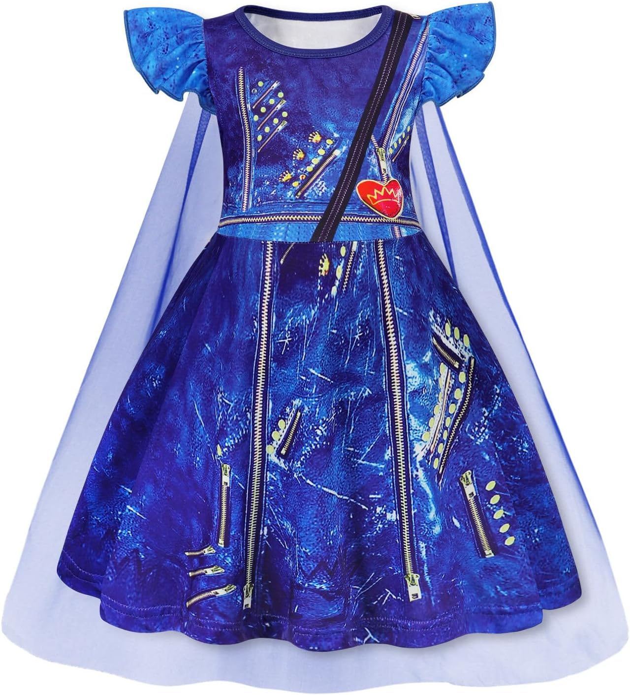 WonderBabe Princess Dress With Cape Girls Christmas Birthday Party Cosplay Costume Toddler Ruffle Sleeve Fancy Outfit Gift - Image 11