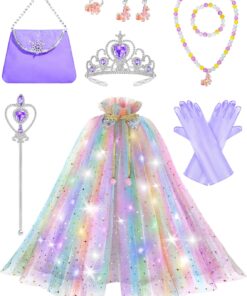 Fuzmo Light Up Princess Dress Up for Girls 3 4 5 6, Toddler Dress Up Clothes, Princess Toy for Birthday Gift