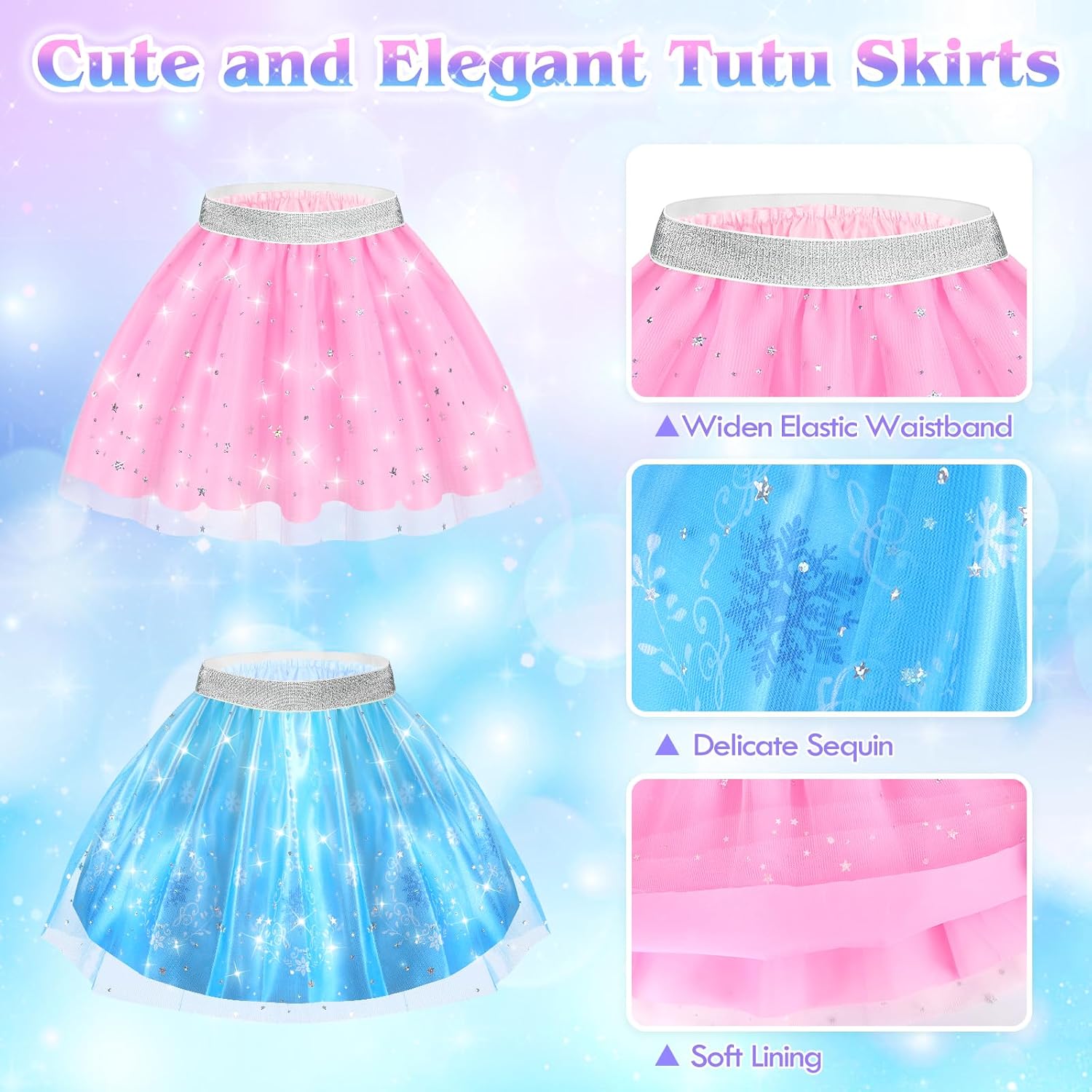 TSDATOWR Princess Dress Up Clothes for Little Girls Toddlers, Princess Costume Set with Princess Cape, Tutu, Crown, Shoes - Image 4