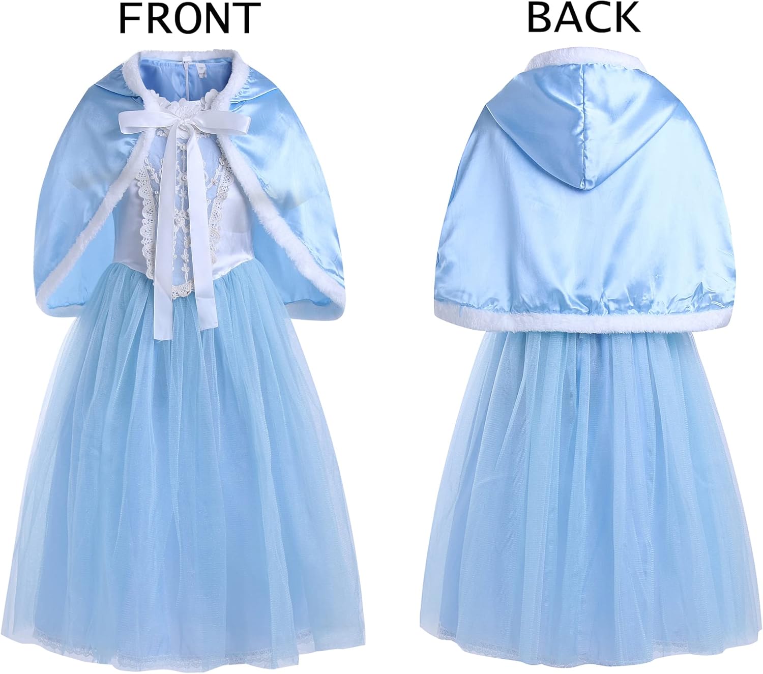 MYZLS Cinderella Princess Dress Girls Fancy Party Costume Christmas Cosplay Dress Up Outfit for 3-8 Years - Image 3