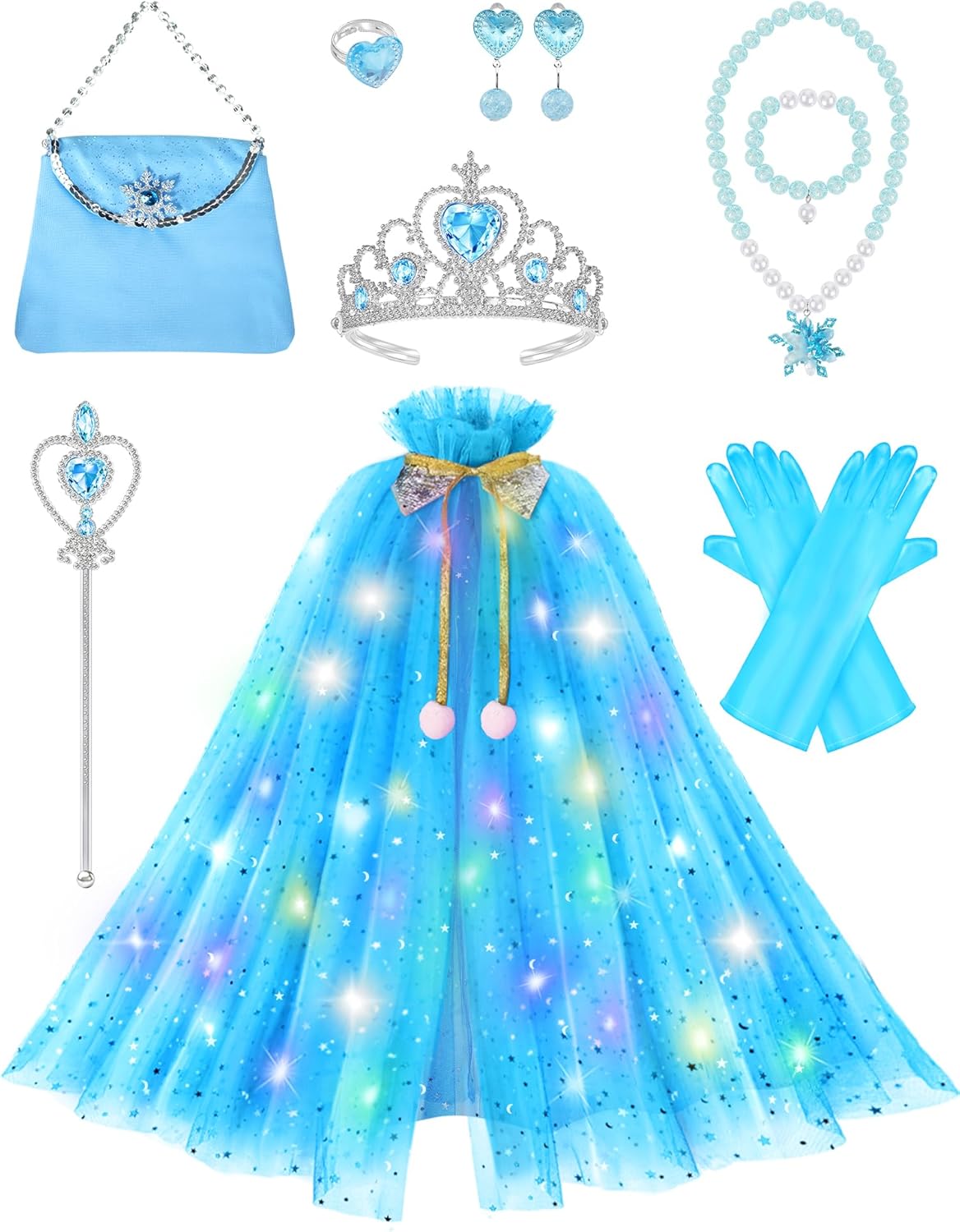 Fuzmo Light Up Princess Dress Up for Girls 3 4 5 6, Toddler Dress Up Clothes, Princess Toy for Birthday Gift - Image 10