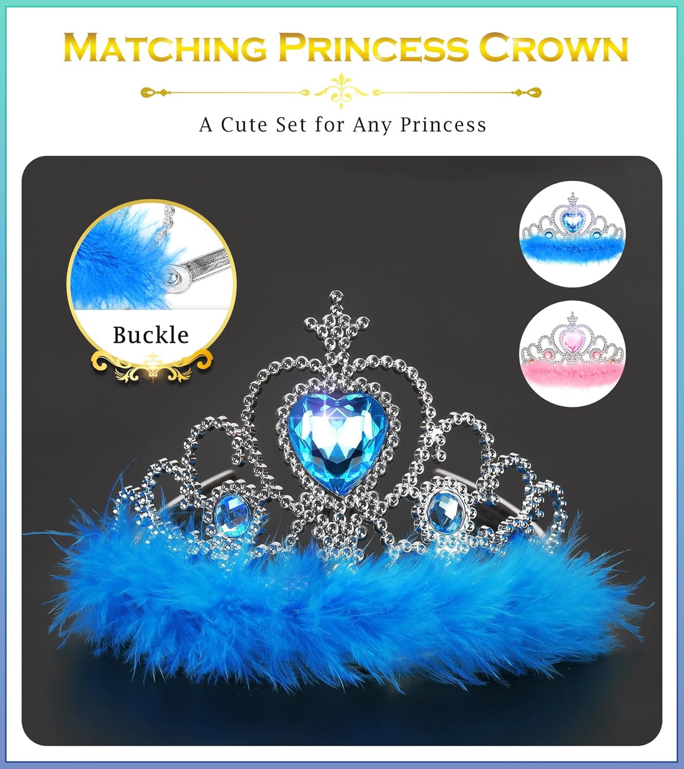 BIBUTY Kids Princess Dress Up Clothes for Little Girls, Pretend Play & Dress Up Costume Set for 3-6 Toddler Little Girls - Image 5