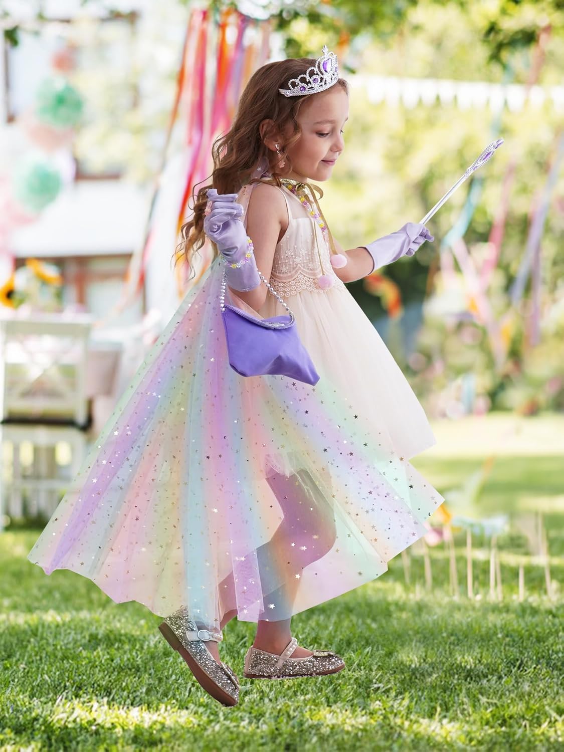 Fuzmo Light Up Princess Dress Up for Girls 3 4 5 6, Toddler Dress Up Clothes, Princess Toy for Birthday Gift - Image 8