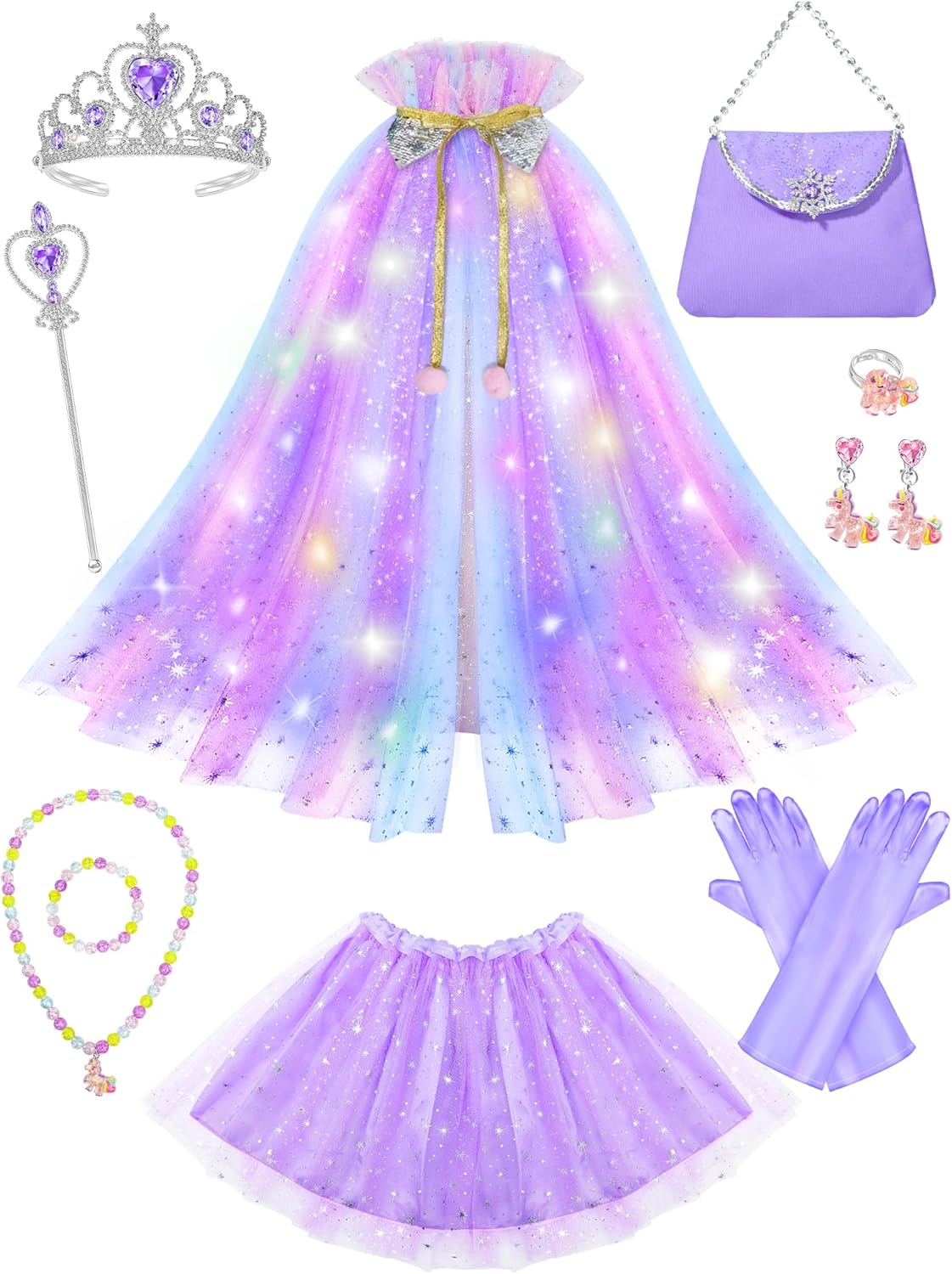 Fuzmo Light Up Princess Dress Up for Girls 3 4 5 6, Toddler Dress Up Clothes, Princess Toy for Birthday Gift - Image 13