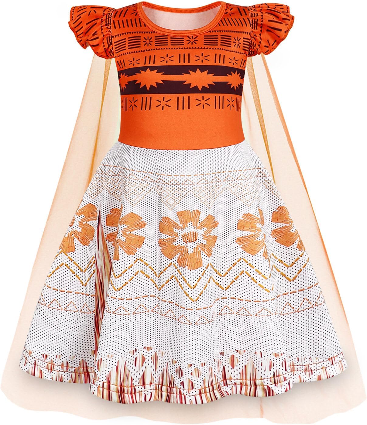 WonderBabe Princess Dress With Cape Girls Christmas Birthday Party Cosplay Costume Toddler Ruffle Sleeve Fancy Outfit Gift