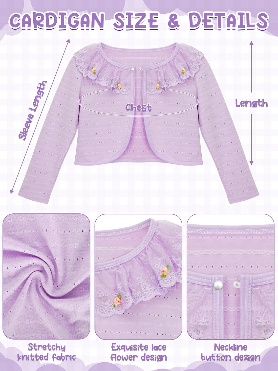 Luces 100 Days of School Costume for Kids, Old Lady Dress Up for Girls, 100th Day School Granny Wig Accessories Outfit - Image 3