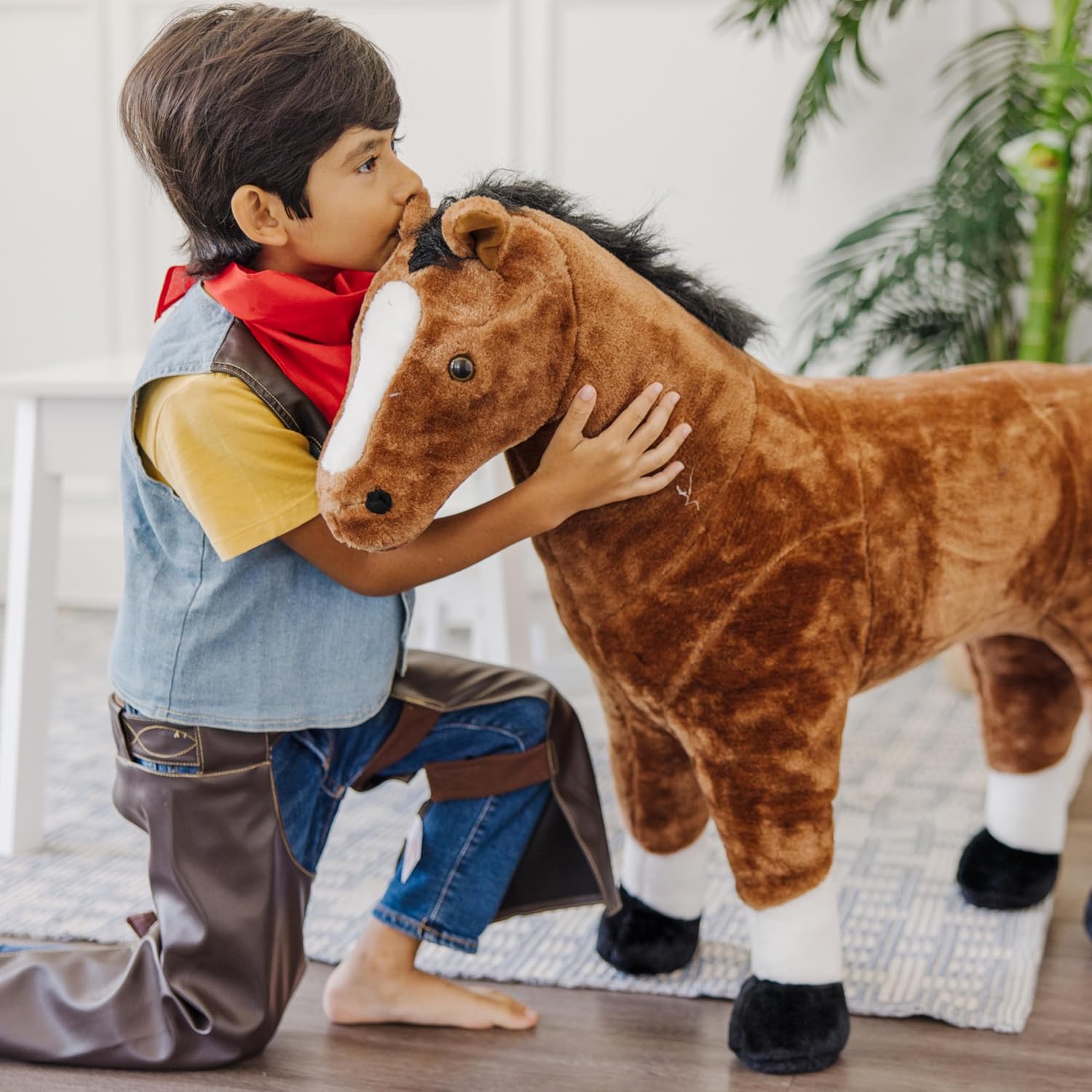 Melissa & Doug Cowboy Role Play Costume Set (5 pcs) - Includes Faux Leather Chaps - Cowboy Dress-Up Role Play Costume with Vest for Boys and Girls - Image 5