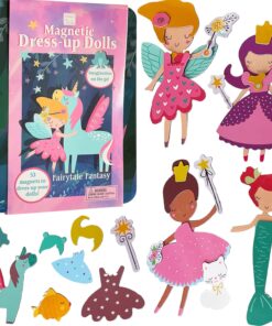 Hapinest Magnetic Dress-Up Dolls for Girls Pretend Play Set, A Fairytale Fantasy Dress Up Toy and Game for Ages 4, 5, 6, and 7 Years Old