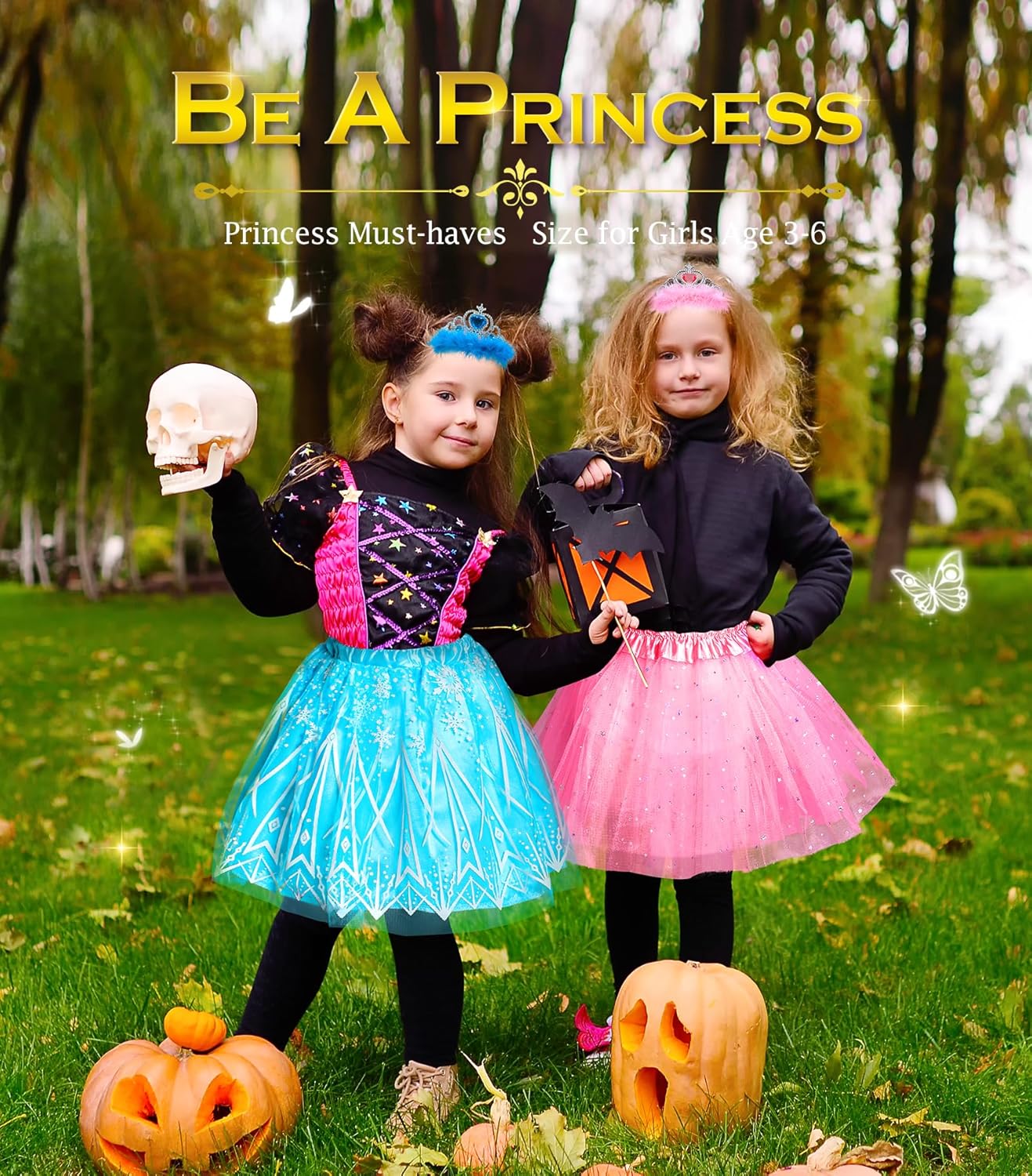 BIBUTY Kids Princess Dress Up Clothes for Little Girls, Pretend Play & Dress Up Costume Set for 3-6 Toddler Little Girls - Image 7