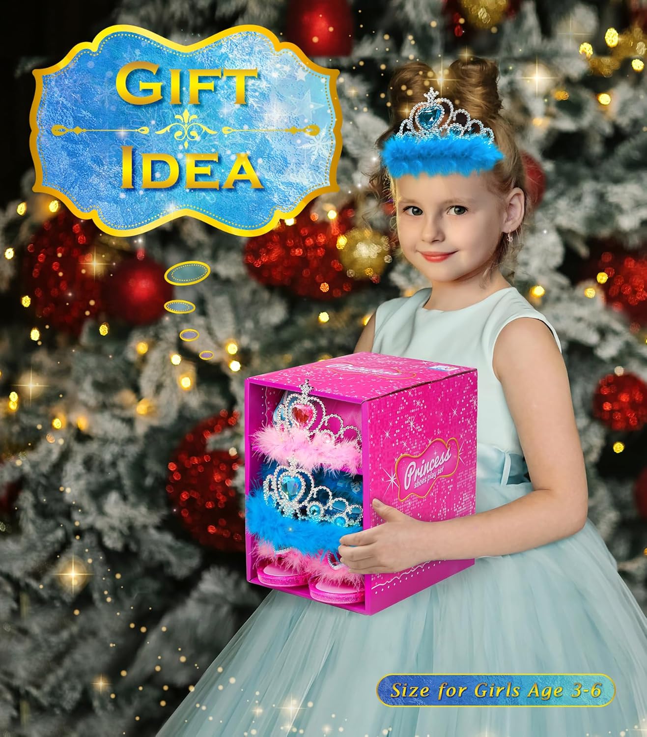 BIBUTY Kids Princess Dress Up Clothes for Little Girls, Pretend Play & Dress Up Costume Set for 3-6 Toddler Little Girls - Image 2