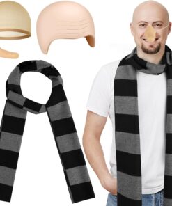 MEEZY Yellow Cosplay Costume Accessories Adult, Yellow Beanie Goggles Gloves for Adults Men Women Halloween Costumes