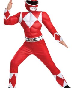 Red Ranger Muscle Costume, Official Power Rangers Costume with Mask