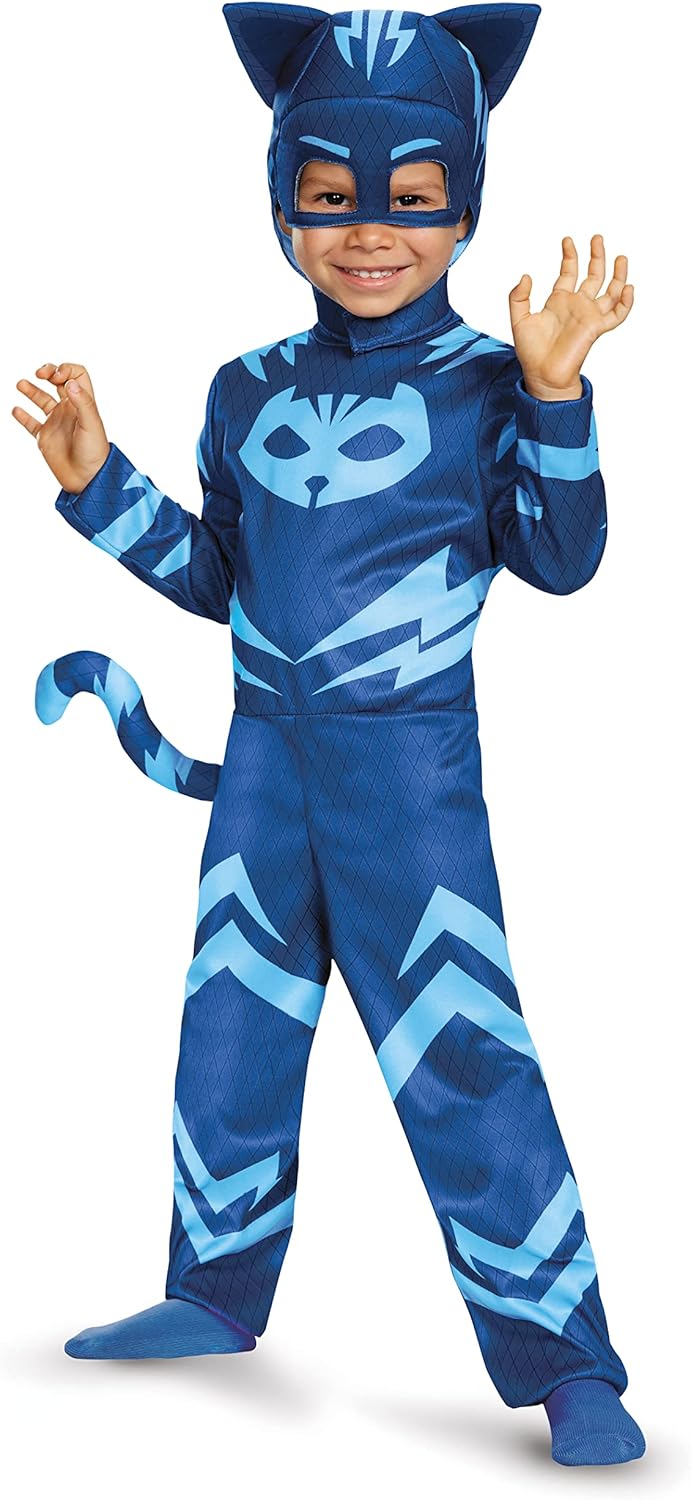 Catboy Costume for Kids, Official PJ Masks Costume Jumpsuit