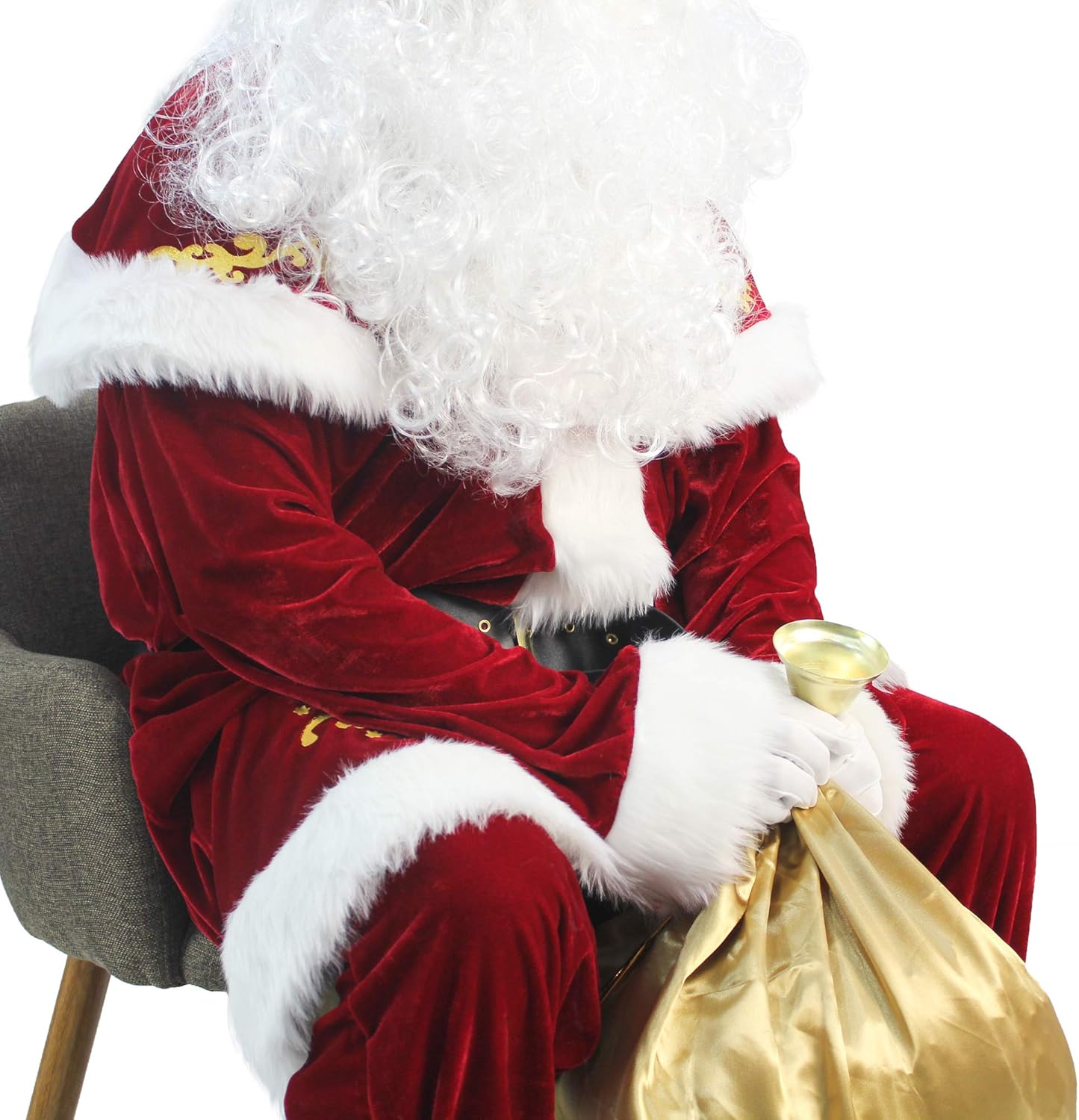 WeGuard Deluxe Velvet Adult Santa Suit for Men 12PCS Set Christmas Santa Clause Costume - Image 4