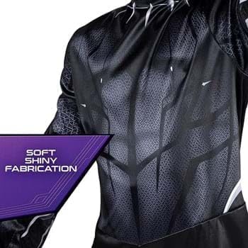 MARVEL Black Panther Official Youth Halloween Costume - Printed Jumpsuit with Plastic Mask - Image 3