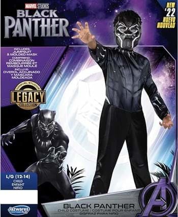 MARVEL Black Panther Official Youth Halloween Costume - Printed Jumpsuit with Plastic Mask - Image 4