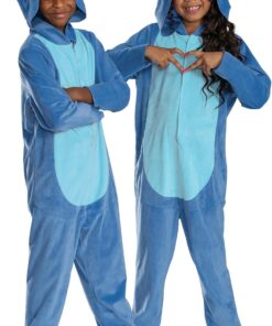 Disney Stitch Costume for Kids, Official Lilo and Stitch Hooded Jumpsuit Outfit
